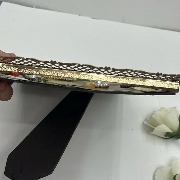 Vintage Maximalist MCM Decor Orange Floral - Picture 7 of 12